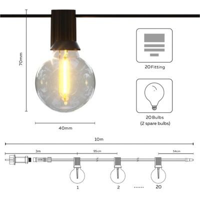 Calex, Lichterkette, Vista Solar-Lichterkette (10 m) Calex, Lichterkette, Vista Solar-Lichterkette (10 m)
