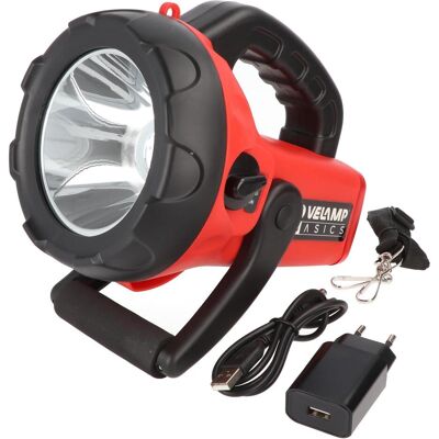Velamp, Arbeitsleuchte, Wiederaufladbarer 10W LED-Strahler mit rotem Blinklicht (800 lm) Velamp, Arbeitsleuchte, Wiederaufladbarer 10W LED-Strahler mit rotem Blinklicht (800 lm)