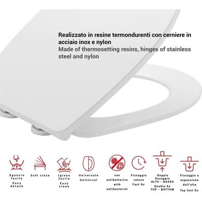 Gedy Topazio WC-Sitz - Universell Soft Close - Weiß Gedy Topazio WC-Sitz - Universell Soft Close - Weiß