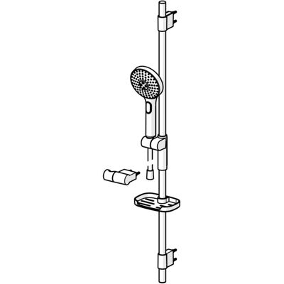 Hansa Duschbrause, Activejet Wandstangen-Set 970 mm, 3-strahlig (3 Strahlarten, 15 l/min) Hansa Duschbrause, Activejet Wandstangen-Set 970 mm, 3-strahlig (3 Strahlarten, 15 l/min)