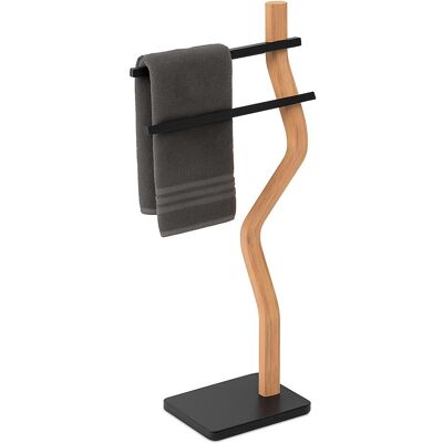 Relaxdays, Handtuchhalter + Handtuchhaken, Handtuchständer mit 2 Stangen Relaxdays, Handtuchhalter + Handtuchhaken, Handtuchständer mit 2 Stangen