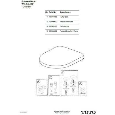 TOTO, WC Deckel, Softclose für WC-Sitz MH/MH slim/RP/GP TOTO, WC Deckel, Softclose für WC-Sitz MH/MH slim/RP/GP