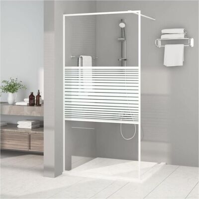 vidaXL Weiße Walk-in-Duschwand 100x195 cm ESG Glas - Duschwand vidaXL Weiße Walk-in-Duschwand 100x195 cm ESG Glas - Duschwand