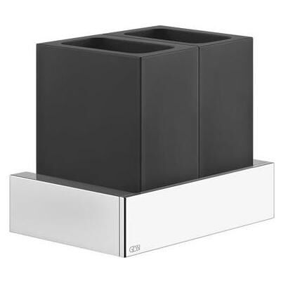 Gessi, Duscharmatur + Badewannenarmatur, Rettangolo Accessoires Doppel-Glashalter zur Wandmontage, Becher schwarz, 20811 Gessi, Duscharmatur + Badewannenarmatur, Rettangolo Accessoires Doppel-Glashalter zur Wandmontage, Becher schwarz, 20811