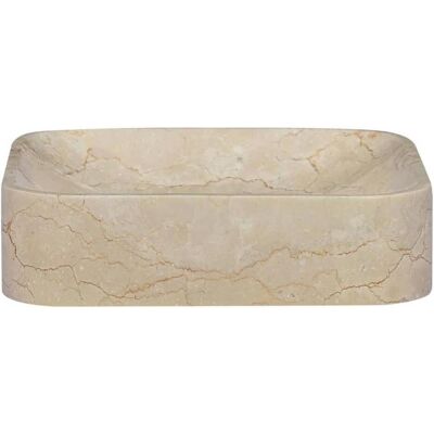 vidaXL Waschbecken Creme - Marmor Naturstein Waschbecken Badezimmer vidaXL Waschbecken Creme - Marmor Naturstein Waschbecken Badezimmer
