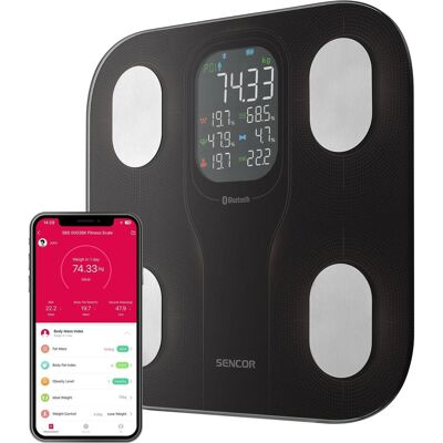 SENCOR SBS 9002BK Bluetooth Fitnesswaage - Körperanalyse SENCOR SBS 9002BK Bluetooth Fitnesswaage - Körperanalyse