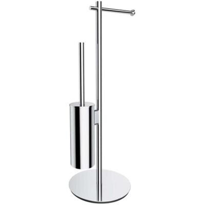 Otitec Moderner WC-Rollenhalter mit Bürste - Chrom Otitec Moderner WC-Rollenhalter mit Bürste - Chrom