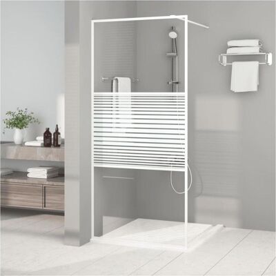 vidaXL Walk-in Duschwand Weiß 90x195 cm ESG Glas Duschabtrennung vidaXL Walk-in Duschwand Weiß 90x195 cm ESG Glas Duschabtrennung