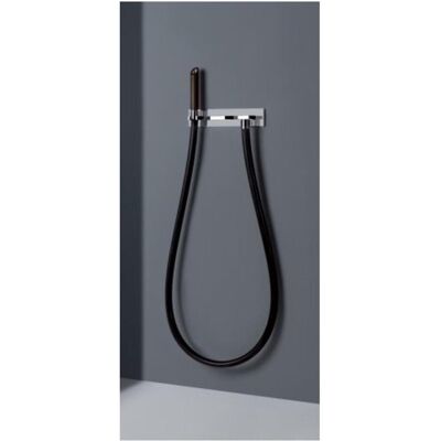 Gessi, Duscharmatur + Badewannenarmatur, Water Tube Kneipp, Fertigmontageset für Kneipp-Schlauch schwarz mit Holz-Brause, mit Kaltwass Gessi, Duscharmatur + Badewannenarmatur, Water Tube Kneipp, Fertigmontageset für Kneipp-Schlauch schwarz mit Holz-Brause, mit Kaltwass