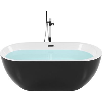 Beliani Badewanne NEVIS - Freistehende Acryl Schwarz 170x80cm Modernes Design Beliani Badewanne NEVIS - Freistehende Acryl Schwarz 170x80cm Modernes Design