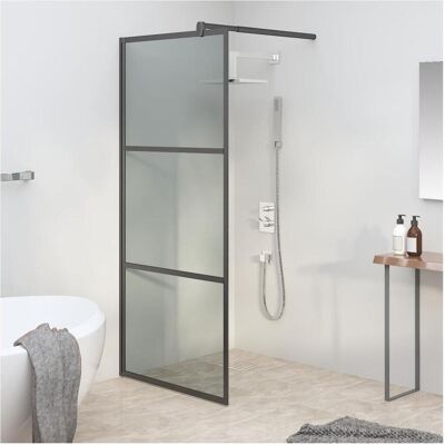 vidaXL Walk-in Duschwand 90x195cm Dunkles ESG-Glas Schwarze Duschwand vidaXL Walk-in Duschwand 90x195cm Dunkles ESG-Glas Schwarze Duschwand