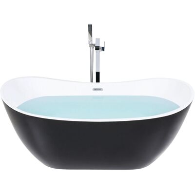 Beliani Antigua Schwarze Freistehende Acrylbadewanne - Badewanne Beliani Antigua Schwarze Freistehende Acrylbadewanne - Badewanne