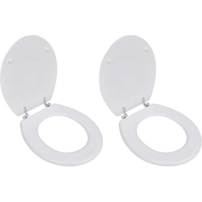 vidaXL 2x Toilettensitze mit Deckel weiß Badezimmer WC Zubehör vidaXL 2x Toilettensitze mit Deckel weiß Badezimmer WC Zubehör