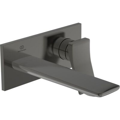 Ideal Standard Wand-Waschtischarmatur - 180mm Ausladung - Magnetisch Grau - Quadratische Rosette - Set 2 Ideal Standard Wand-Waschtischarmatur - 180mm Ausladung - Magnetisch Grau - Quadratische Rosette - Set 2