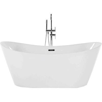 Beliani Freistehende Weiße Acrylbadewanne - Bad Beliani Freistehende Weiße Acrylbadewanne - Bad