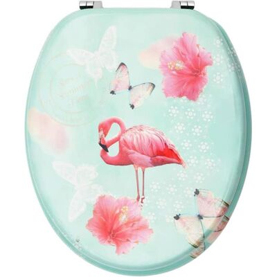 vidaXL WC Toilettensitz mit Deckel MDF Flamingo Design vidaXL WC Toilettensitz mit Deckel MDF Flamingo Design
