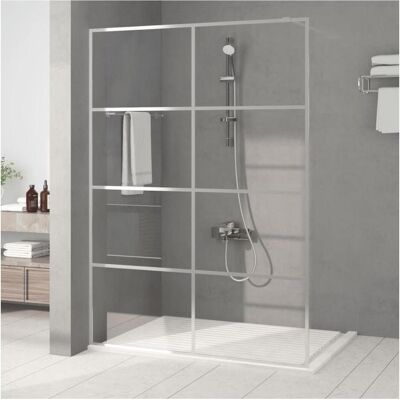 vidaXL Walk-in Duschwand Silber 140x195 cm Klars ESG Glas Duschabtrennung vidaXL Walk-in Duschwand Silber 140x195 cm Klars ESG Glas Duschabtrennung