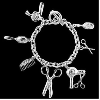 A&A, Haarschmuck, Armband mit Anhänger Friseurutensilien A&A, Haarschmuck, Armband mit Anhänger Friseurutensilien