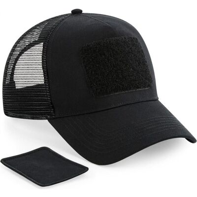 Beechfield Grössenverstellbare Netzkappe mit abnehmbarem Patch, Applikationen, Schwarz Beechfield Grössenverstellbare Netzkappe mit abnehmbarem Patch, Applikationen, Schwarz