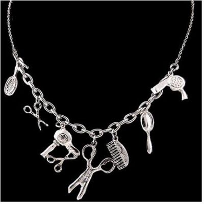 A&A, Haarschmuck, Kette mit Anhänger Friseurutensilien A&A, Haarschmuck, Kette mit Anhänger Friseurutensilien