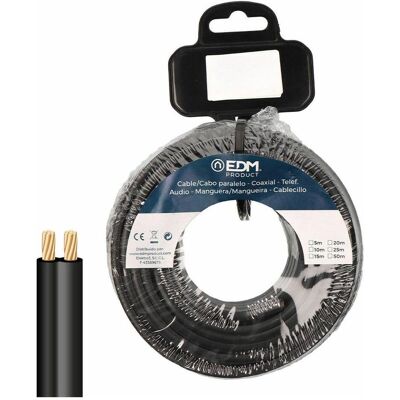 EDM, Kabelleitung, Parallel cable 2x0.75mm² black 15m. (15 m) EDM, Kabelleitung, Parallel cable 2x0.75mm² black 15m. (15 m)