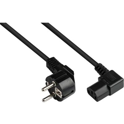 Good Connections, Verlängerungskabel, Netzkabel Schutzkontakt-Stecker Typ E+F (CEE 7/7, gewinkelt) an C13 (rechts gewinkelt), schwarz, 0,7 (1.80 m, CEE 7/3, CEE 7/7) Good Connections, Verlängerungskabel, Netzkabel Schutzkontakt-Stecker Typ E+F (CEE 7/7, gewinkelt) an C13 (rechts gewinkelt), schwarz, 0,7 (1.80 m, CEE 7/3, CEE 7/7)