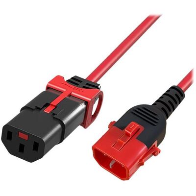 ACT, Verlängerungskabel, Powercord C13 - C14 Dual IEC LOCK red 0.5 m (0.50 m) ACT, Verlängerungskabel, Powercord C13 - C14 Dual IEC LOCK red 0.5 m (0.50 m)