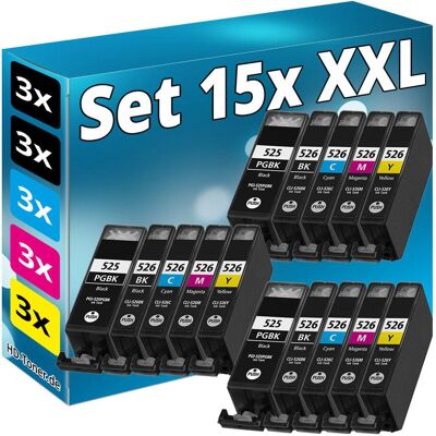 Druckfuxx, Druckerpatrone, 15x DRUCKER PATRONEN für CANON PIXMA MG6150 MG6250 MG8150 MG8250 MX885 525 526 Druckfuxx, Druckerpatrone, 15x DRUCKER PATRONEN für CANON PIXMA MG6150 MG6250 MG8150 MG8250 MX885 525 526