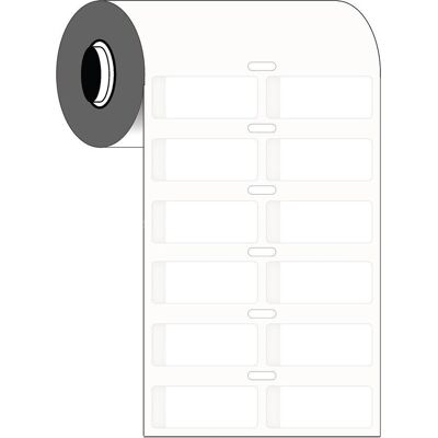 Brady, Etikettenrolle, B33-628-461, Polyester, Weiss/Transparent, 15.24 x 33.03(38.10) mm, permanent, 2-bahnig (2500 (85.09 mm) Brady, Etikettenrolle, B33-628-461, Polyester, Weiss/Transparent, 15.24 x 33.03(38.10) mm, permanent, 2-bahnig (2500 (85.09 mm)