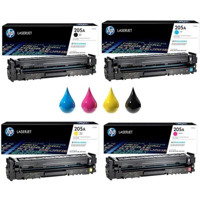 HP Toner, 205A Zwart/Cyaan/Magenta/Geel - Originele LaserJet Tonercartridges - 4-pack - Standaard Capaciteit HP Toner, 205A Zwart/Cyaan/Magenta/Geel - Originele LaserJet Tonercartridges - 4-pack - Standaard Capaciteit