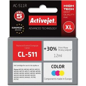 Activejet, Druckerpatrone, AC-511R Druckerpatrone (e) Kompatibel Hohe (XL-) Ausbeute (C, M, Y) Activejet, Druckerpatrone, AC-511R Druckerpatrone (e) Kompatibel Hohe (XL-) Ausbeute (C, M, Y)