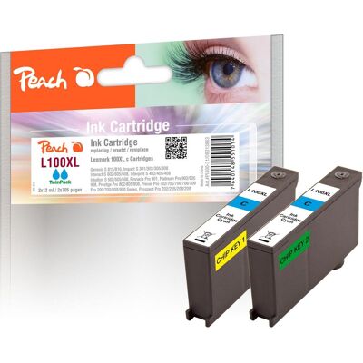 Peach, Druckerpatrone, Spar, 2 Tintenpatronen mit Chip kompatibel zu No. 100XL, 14N1093 (C) Peach, Druckerpatrone, Spar, 2 Tintenpatronen mit Chip kompatibel zu No. 100XL, 14N1093 (C)