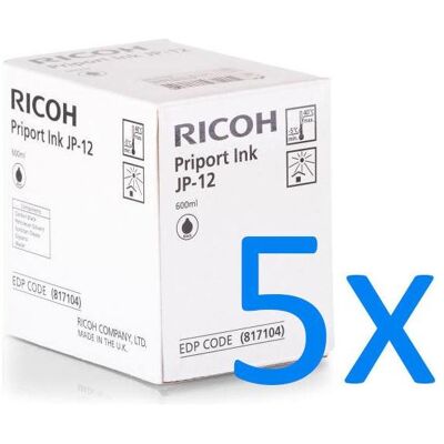 Ricoh Druckerpatrone, 817104JP12 Tinte schwarz 600ml VE=5 Schwarz JP 1030 1235 Priport DX 3240 Priport DX 3440 (BK) Ricoh Druckerpatrone, 817104JP12 Tinte schwarz 600ml VE=5 Schwarz JP 1030 1235 Priport DX 3240 Priport DX 3440 (BK)