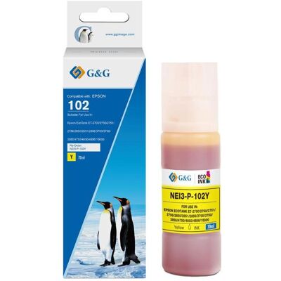 G&G, Druckerpatrone, Patrone komp. Epson 102/C13T03R440 Tintentank Gelb (Y) G&G, Druckerpatrone, Patrone komp. Epson 102/C13T03R440 Tintentank Gelb (Y)