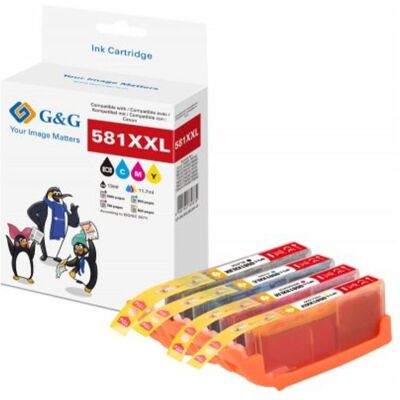 G&G, Druckerpatrone, XXL-Druckerpatronen 4er Set Canon CLI-581XXL BK/C/M/Y (BK, C, M, Y) G&G, Druckerpatrone, XXL-Druckerpatronen 4er Set Canon CLI-581XXL BK/C/M/Y (BK, C, M, Y)