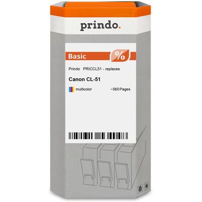 Prindo, Druckerpatrone, kompatibel mit Canon CL-51 mehrere Farben Prindo, Druckerpatrone, kompatibel mit Canon CL-51 mehrere Farben