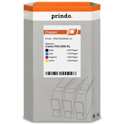 Prindo, Druckerpatrone, kompatibel mit Canon PGI-2500XL /// (BK, C, M, Y) Prindo, Druckerpatrone, kompatibel mit Canon PGI-2500XL /// (BK, C, M, Y)