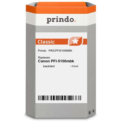 Prindo, Druckerpatrone, kompatibel mit Canon PFI-5100mbk SchwarzMatt Prindo, Druckerpatrone, kompatibel mit Canon PFI-5100mbk SchwarzMatt