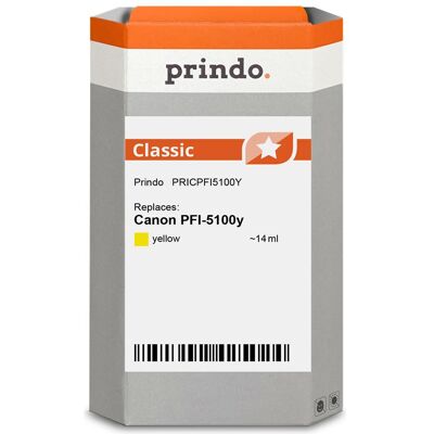 Prindo, Druckerpatrone, kompatibel mit Canon PFI-5100y (Y) Prindo, Druckerpatrone, kompatibel mit Canon PFI-5100y (Y)