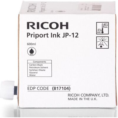Ricoh Druckerpatrone, JP12 Nachfülltinte schwarz -1 Stück (BK) Ricoh Druckerpatrone, JP12 Nachfülltinte schwarz -1 Stück (BK)