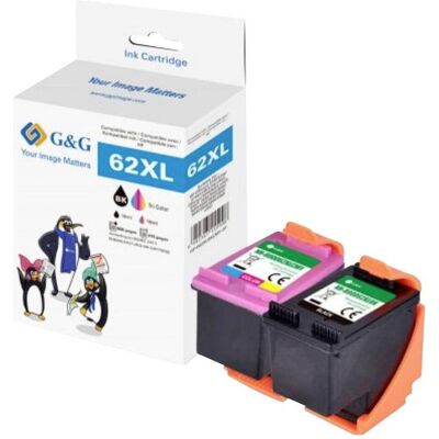 G&G, Druckerpatrone, XL-Patrone Multipack kompatibel mit HP 62XL BK + COL (BK) G&G, Druckerpatrone, XL-Patrone Multipack kompatibel mit HP 62XL BK + COL (BK)