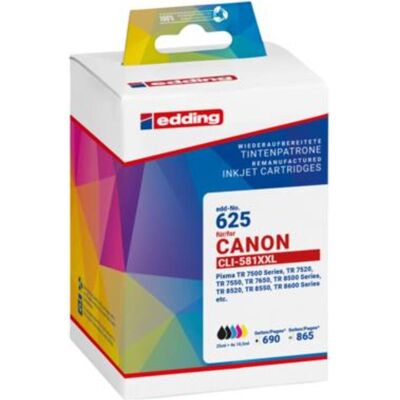 edding Mehrfarbige Tintenpatronen - Kompatibel mit Canon PGI-580/581 XXL edding Mehrfarbige Tintenpatronen - Kompatibel mit Canon PGI-580/581 XXL