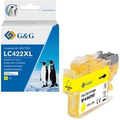 G&G, Druckerpatrone, Kompatible Tintenpatrone, Gelb, ersetzt Brother LC-422XLY (Y) G&G, Druckerpatrone, Kompatible Tintenpatrone, Gelb, ersetzt Brother LC-422XLY (Y)