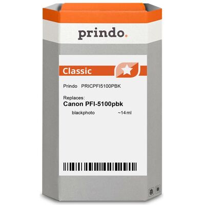 Prindo, Druckerpatrone, kompatibel mit Canon PFI-5100pbk SchwarzFoto (BK) Prindo, Druckerpatrone, kompatibel mit Canon PFI-5100pbk SchwarzFoto (BK)