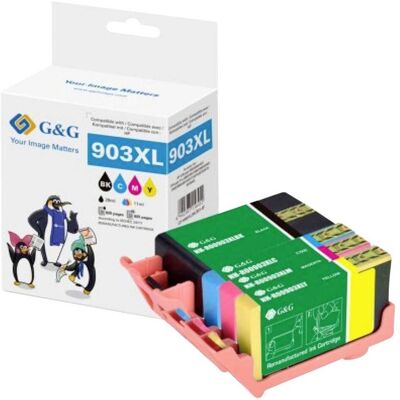 G&G, Druckerpatrone, XL-Druckerpatronen 4er Set für HP 903XL/ 3HZ51AE G&G, Druckerpatrone, XL-Druckerpatronen 4er Set für HP 903XL/ 3HZ51AE