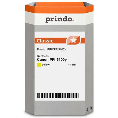 Prindo, Druckerpatrone, kompatibel mit Canon PFI-5100y (Y) Prindo, Druckerpatrone, kompatibel mit Canon PFI-5100y (Y)