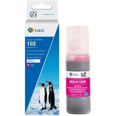 G&G, Druckerpatrone, Patrone komp. Epson 102/C13T03R340 Tintentank Magenta (M) G&G, Druckerpatrone, Patrone komp. Epson 102/C13T03R340 Tintentank Magenta (M)