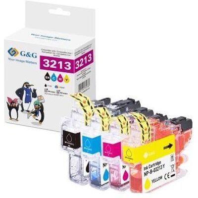 G&G, Druckerpatrone, Kompatibel mit Brother LC-3213VAL XL-Druckerpatronen 4er-Pack Je 1x - Kompatibel (BK, C, M, Y) G&G, Druckerpatrone, Kompatibel mit Brother LC-3213VAL XL-Druckerpatronen 4er-Pack Je 1x - Kompatibel (BK, C, M, Y)