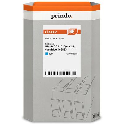 Prindo, Druckerpatrone, kompatibel mit Ricoh GC51C (C) Prindo, Druckerpatrone, kompatibel mit Ricoh GC51C (C)