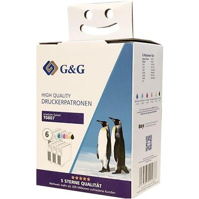 G&G, Druckerpatrone, Tintenpatrone Epson T0807/ C13T080740 Vorteilpack (BK, C, M, PC, PM, Y) G&G, Druckerpatrone, Tintenpatrone Epson T0807/ C13T080740 Vorteilpack (BK, C, M, PC, PM, Y)